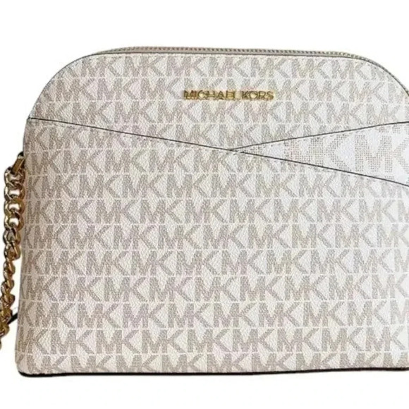 MICHAEL Michael Kors Handbags - Michael Kors Small Handbag White and Khaki NWT